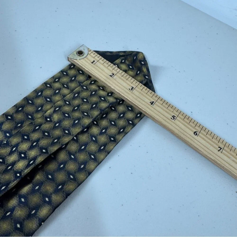 Carnaval de Venise Silk Geometric Tie Gold Black Italian Business Casual Office